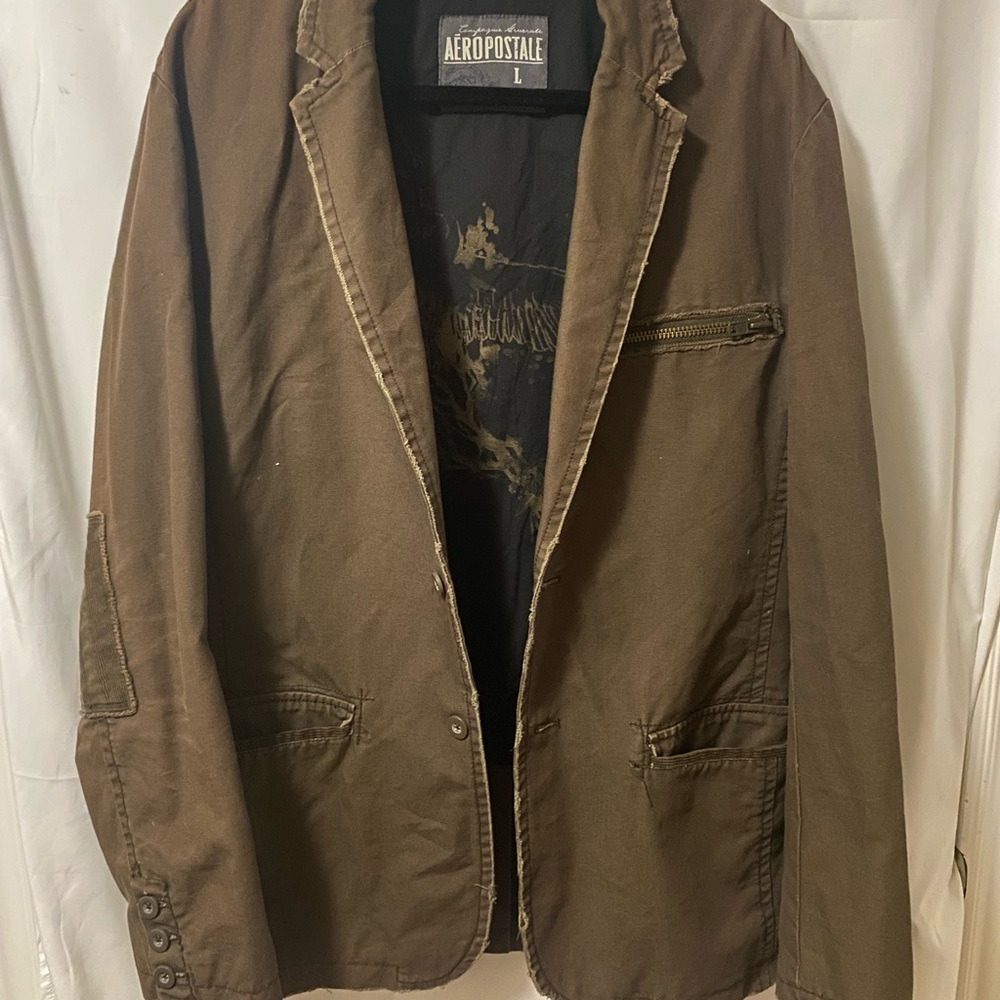 Aeropostale Men's Dark Brown Lightweight Jacket